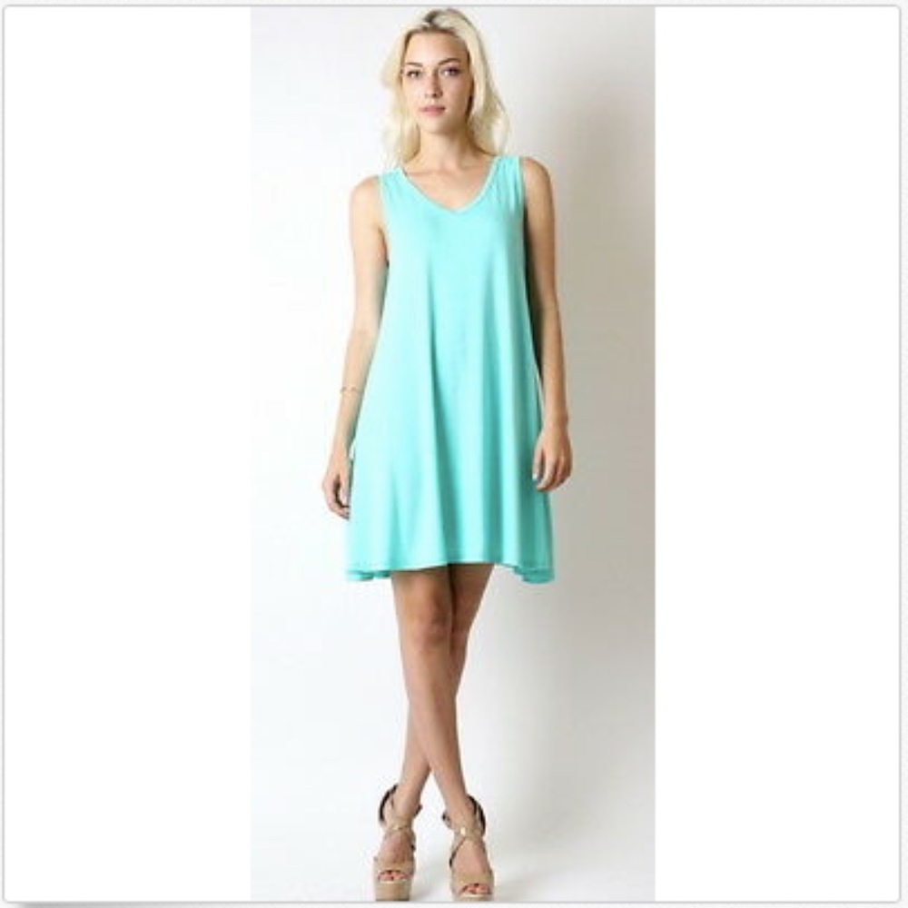 NEW Tank Tunic Top/Swing Mini Dress Mint Green